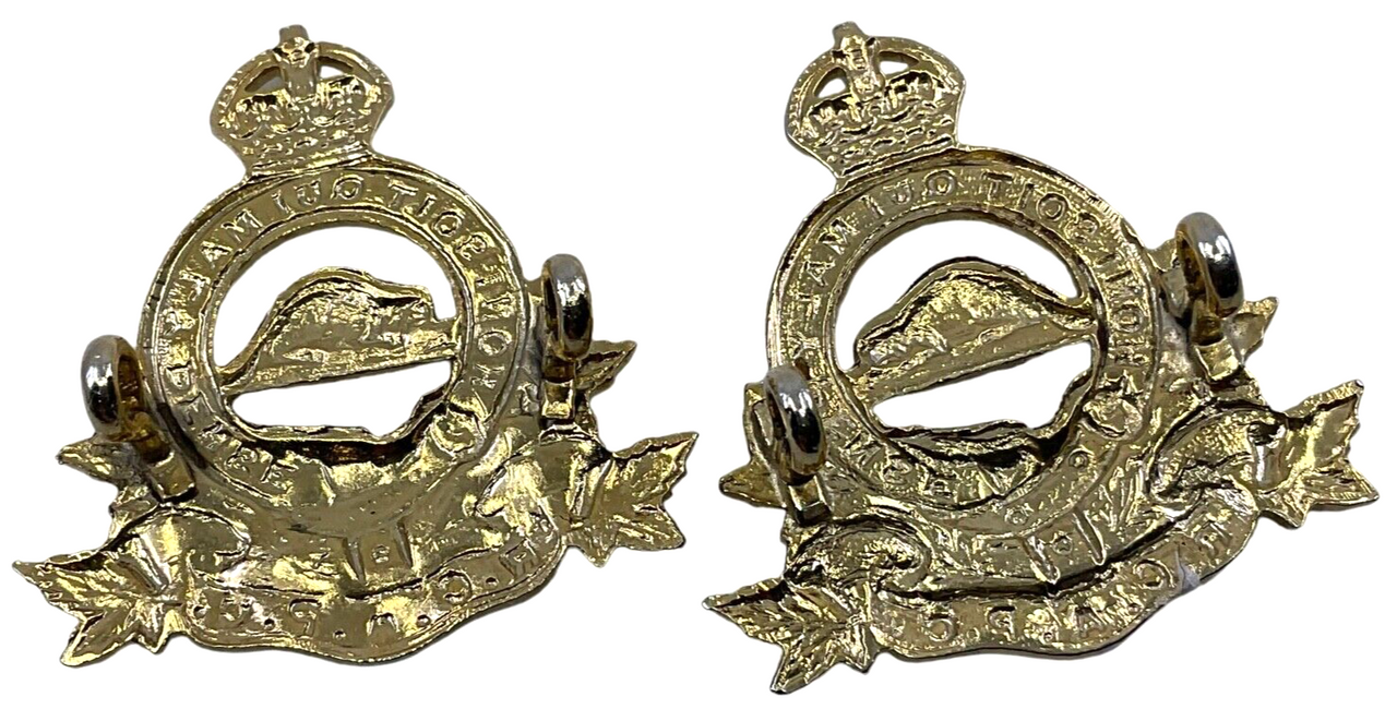 WW2 Royal Canadian Army Pay Corps Collar Badge Insignia Pair WW2 Royal Canadian Army Pay Corps Collar Badge Insignia Pair