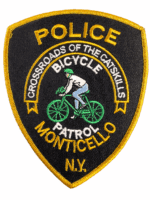 US Monticello New York Bicycle Patrol Yellow Edge Police Patch US Monticello New York Bicycle Patrol Yellow Edge Police Patch