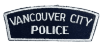 Canadian Vancouver City British Columbia White Edge Police Patch
