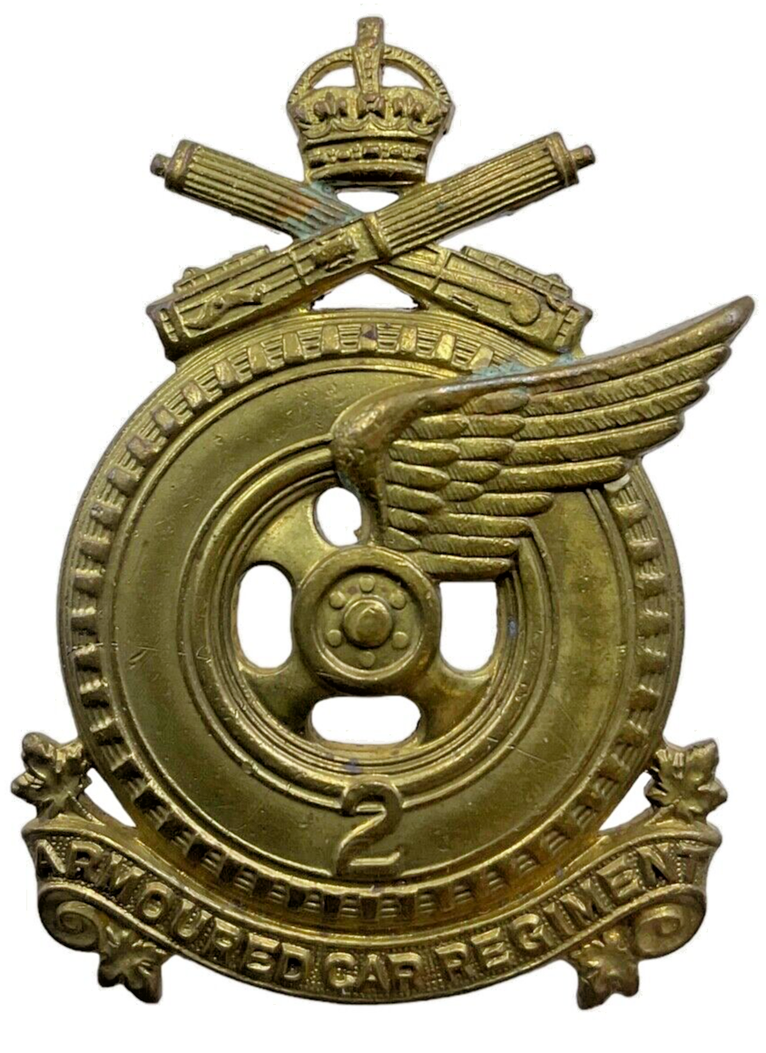 WW2 Canadian 2nd Armoured Car Regiment Cap Badge WW2 Canadian 2nd Armoured Car Regiment Cap Badge