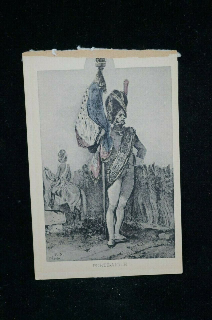 Napoleonic Era French Flag Bearer Officer Postcard Napoleonic Era French Flag Bearer Officer Postcard