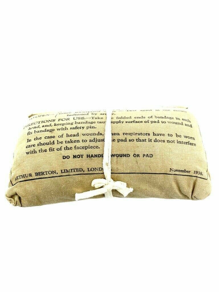 WW2 British Air Raid Precaution ARP Shell Dressing 1938 Dated WW2 British Air Raid Precaution ARP Shell Dressing 1938 Dated