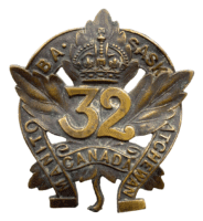 WW1 Canadian CEF 32nd Battalion Cap Badge WW1 Canadian CEF 32nd Battalion Cap Badge