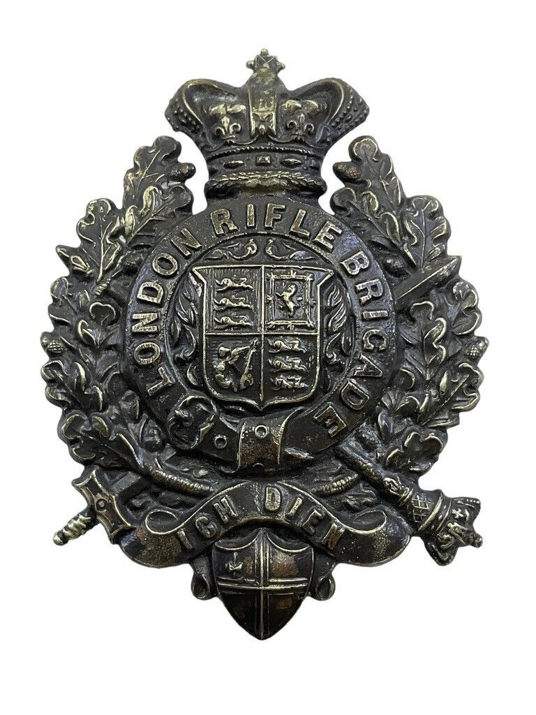 British Victorian London Rifle Brigade Helmet Plate Badge 1896-1900 Only British Victorian London Rifle Brigade Helmet Plate Badge 1896-1900 Only