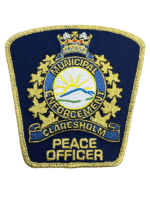 Canadian Claresholm Alberta Peace Officer Gold Edge Police Patch