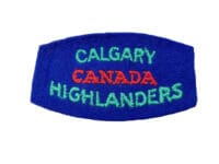 WW2 Canadian Calgary Highlanders Starch Back Shoulder Title Insignia