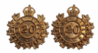 Canadian Militia 20th Lore Rifles Collar Badge Insignia Pair Canadian Militia 20th Lore Rifles Collar Badge Insignia Pair