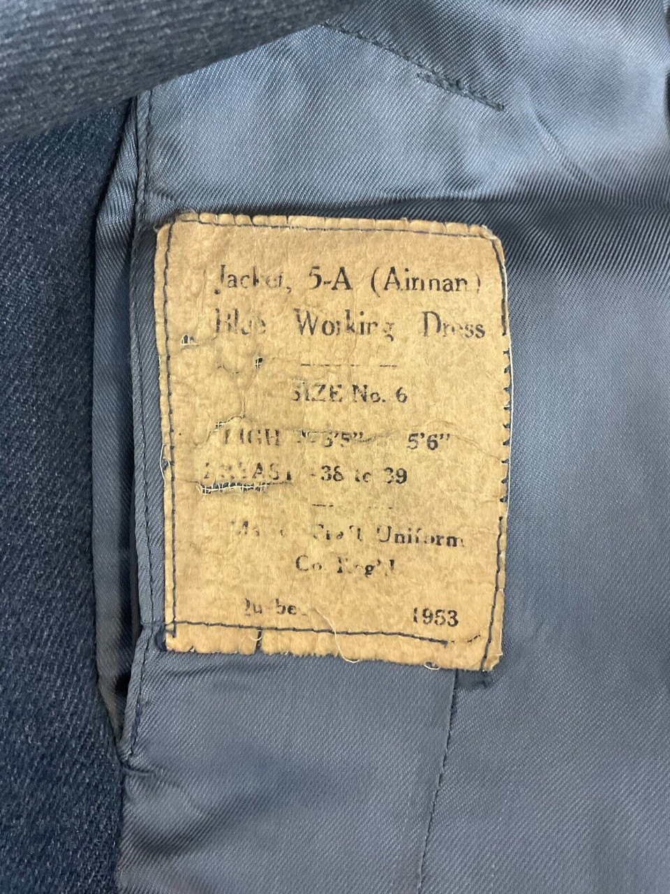 Korean War Canadian RCAF Airmans 1953 Dated Battledress Jacket Size 6 Korean War Canadian RCAF Airmans 1953 Dated Battledress Jacket Size 6