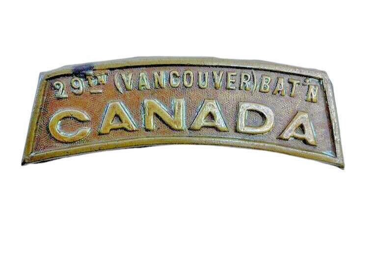 WW1 Canadian CEF 29th Battalion Vancouver Metal Shoulder Title Single WW1 Canadian CEF 29th Battalion Vancouver Metal Shoulder Title Single