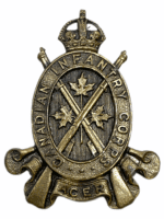 WW2 Canadian Infantry Corps Officers Cap Badge WW2 Canadian Infantry Corps Officers Cap Badge