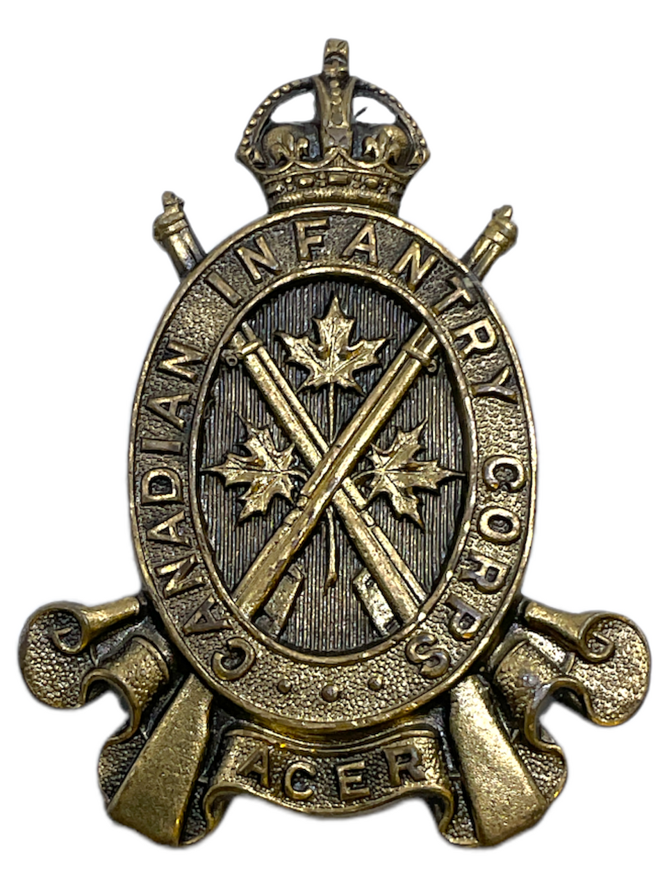 WW2 Canadian Infantry Corps Officers Cap Badge WW2 Canadian Infantry Corps Officers Cap Badge