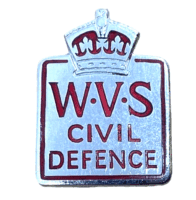 WW2 British Women's Volunteer Service Civil Defence Pin Back Badge