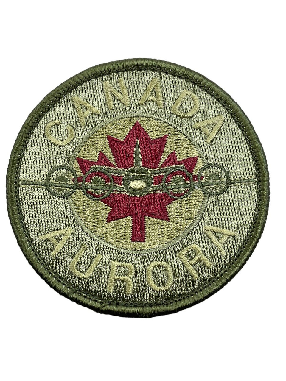 Canadian Forces RCAF Canada Aurora OD Green Squadron Crest Patch Canadian Forces RCAF Canada Aurora OD Green Squadron Crest Patch