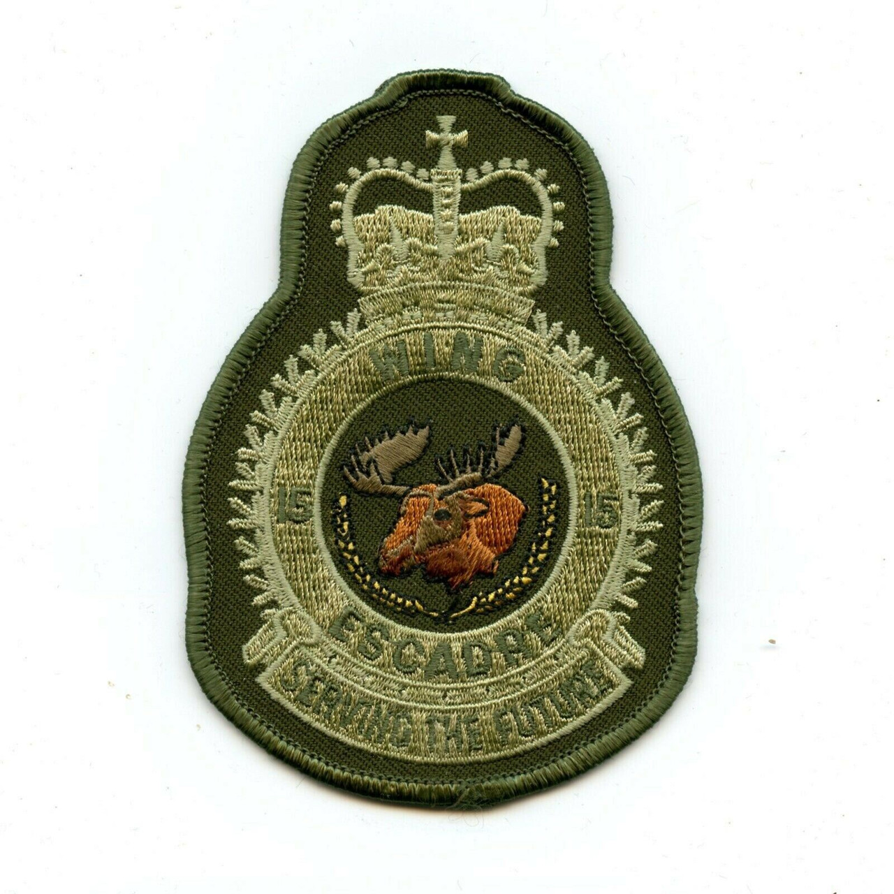RCAF CAF Canadian 15 Wing Squadron Heraldic OD Crest Patch RCAF CAF Canadian 15 Wing Squadron Heraldic OD Crest Patch