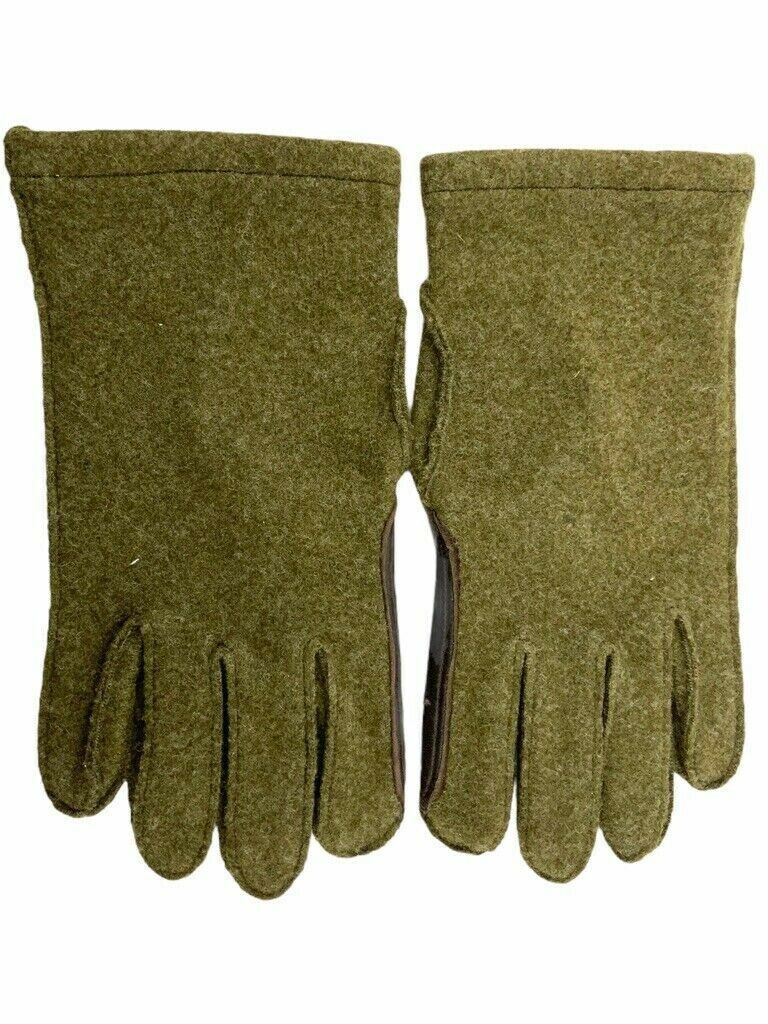 WW2 Canadian Army Wool Leather Gloves Pair RARE WW2 Canadian Army Wool Leather Gloves Pair RARE