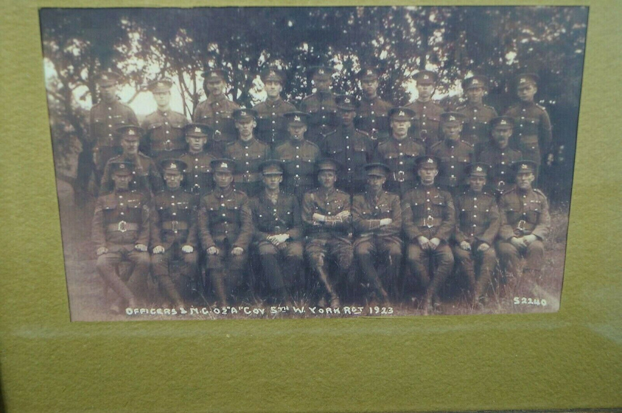 Post WW1 British West Yorkshire Regiment 1923 Group Photograph Framed Post WW1 British West Yorkshire Regiment 1923 Group Photograph Framed