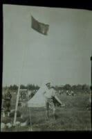 WW1 Canadian CEF Army Soldier single pose  near tent photograph