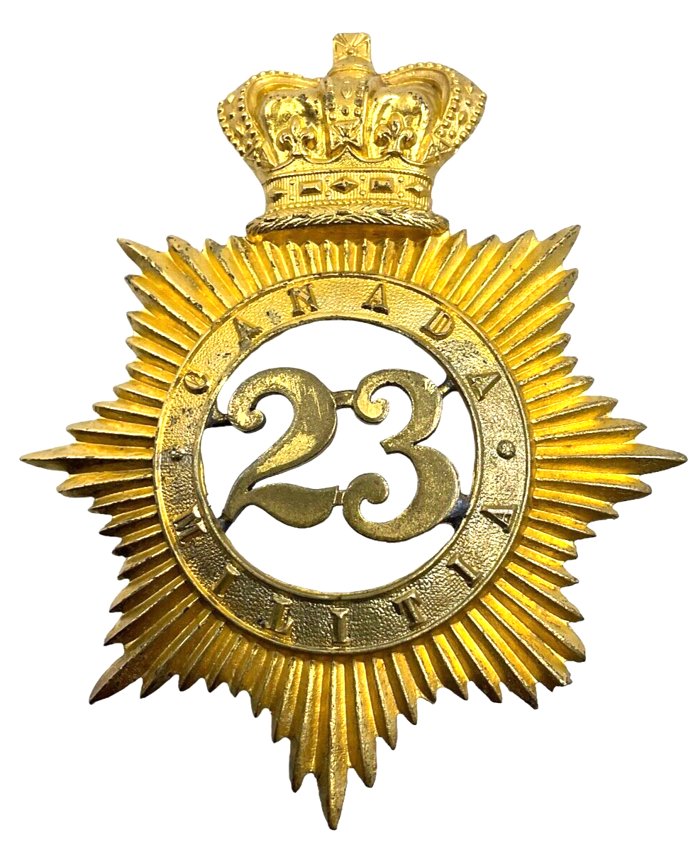 Victorian Canadian Militia 23rd Essex Battalion 1861-69 Officers Shako Plate Victorian Canadian Militia 23rd Essex Battalion 1861-69 Officers Shako Plate