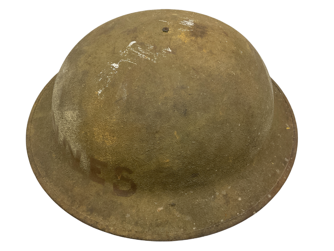 WW1 US AEF 37th Infantry Painted Patched Brodie Helmet WW1 US AEF 37th Infantry Painted Patched Brodie Helmet