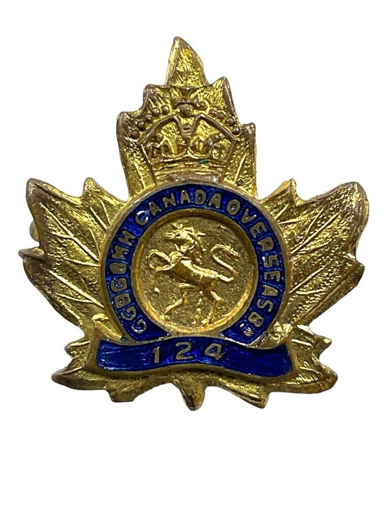 WW1 Canadian CEF 124th Battalion Sweetheart Insignia WW1 Canadian CEF 124th Battalion Sweetheart Insignia