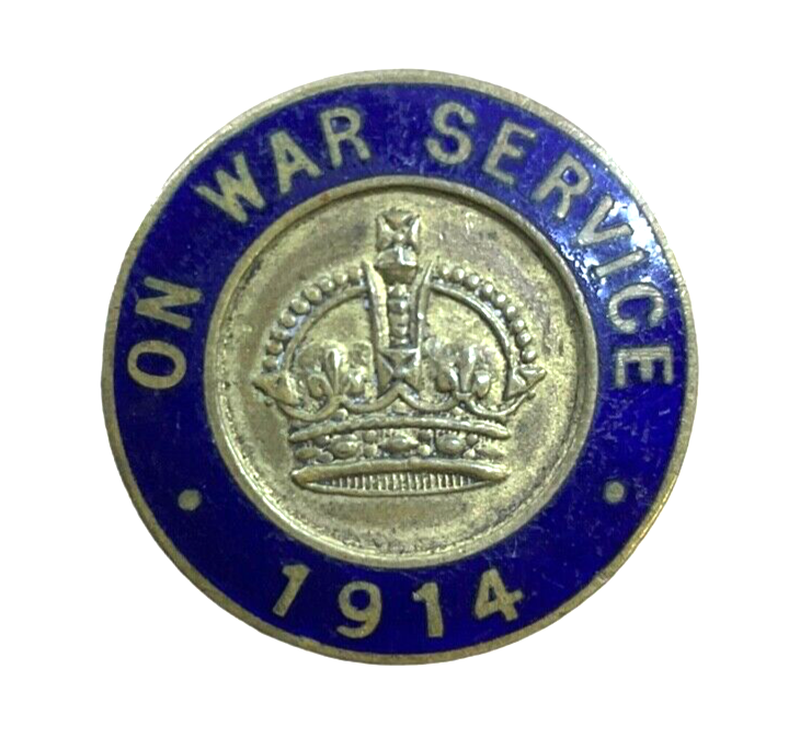 WW1 Canadian CEF On War Service 1914 Enamel Lapel Badge Button Hole WW1 Canadian CEF On War Service 1914 Enamel Lapel Badge Button Hole