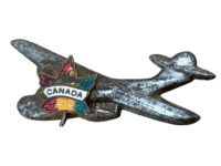 WW2 Canadian Canada Sweetheart Souvenir Flying Boat & Maple Leaf Pin Back Badge