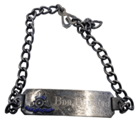 WW2 Royal Canadian Artillery RCA Named Bunting X Battery Silver ID Bracelet