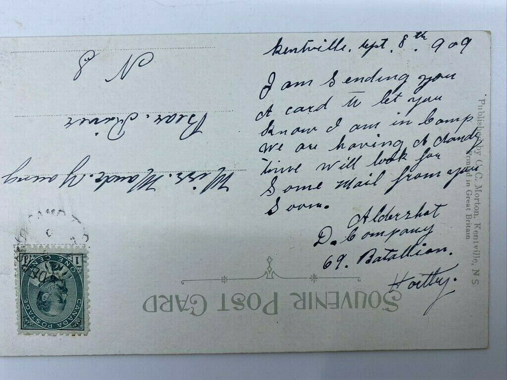 Pre WW1 Canadian Kings County Hussars 69th Battalion Post Card Pre WW1 Canadian Kings County Hussars 69th Battalion Post Card