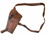 WW2 US Leather Colt Shoulder Holster With Hand Inscribed April 1945 Date To Rear