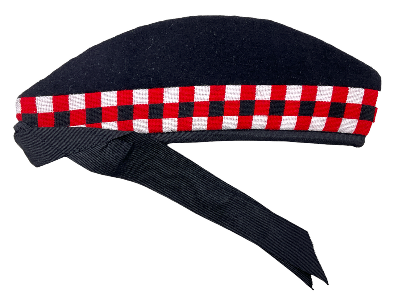 British Canadian Scottish Highland Red White Black Diced Glen Size 7 1/8 British Canadian Scottish Highland Red White Black Diced Glen Size 7 1/8