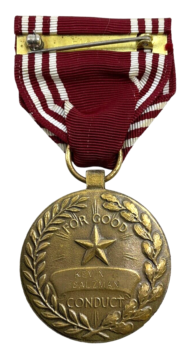 WW2 US Good Conduct Medal & Ribbon Named Kevin T. Salzman WW2 US Good Conduct Medal & Ribbon Named Kevin T. Salzman