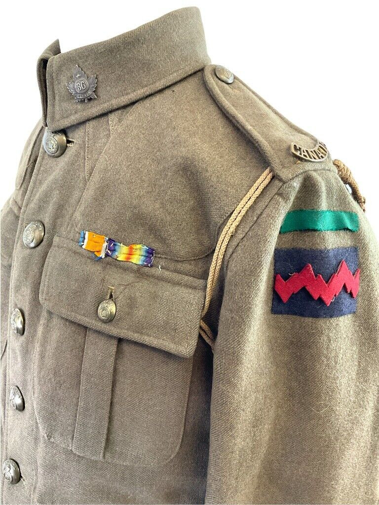 WW1 Canadian CEF 1st Brigade Garrison Artillery CGA 5 Button Khaki Tunic WW1 Canadian CEF 1st Brigade Garrison Artillery CGA 5 Button Khaki Tunic