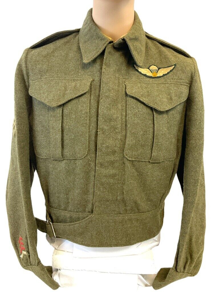 WW2 Canadian Airborne Canada Sgt Sergeant Battle Dress Jacket Unnamed 1944 Dated WW2 Canadian Airborne Canada Sgt Sergeant Battle Dress Jacket Unnamed 1944 Dated