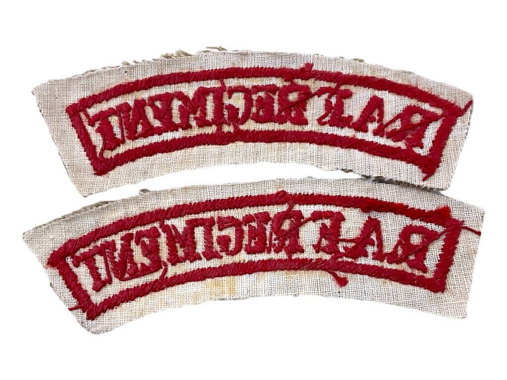 WW2 British RAF Regiment Desert Shoulder Titles Insignia Pair WW2 British RAF Regiment Desert Shoulder Titles Insignia Pair