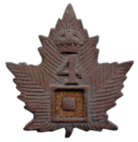 WW1 Canadian CEF 4th Railway Troops CRT Collar Insignia Single WW1 Canadian CEF 4th Railway Troops CRT Collar Insignia Single