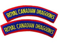 Royal Canadian Dragoons RCD Cloth Shoulder Title Insignia Pair
