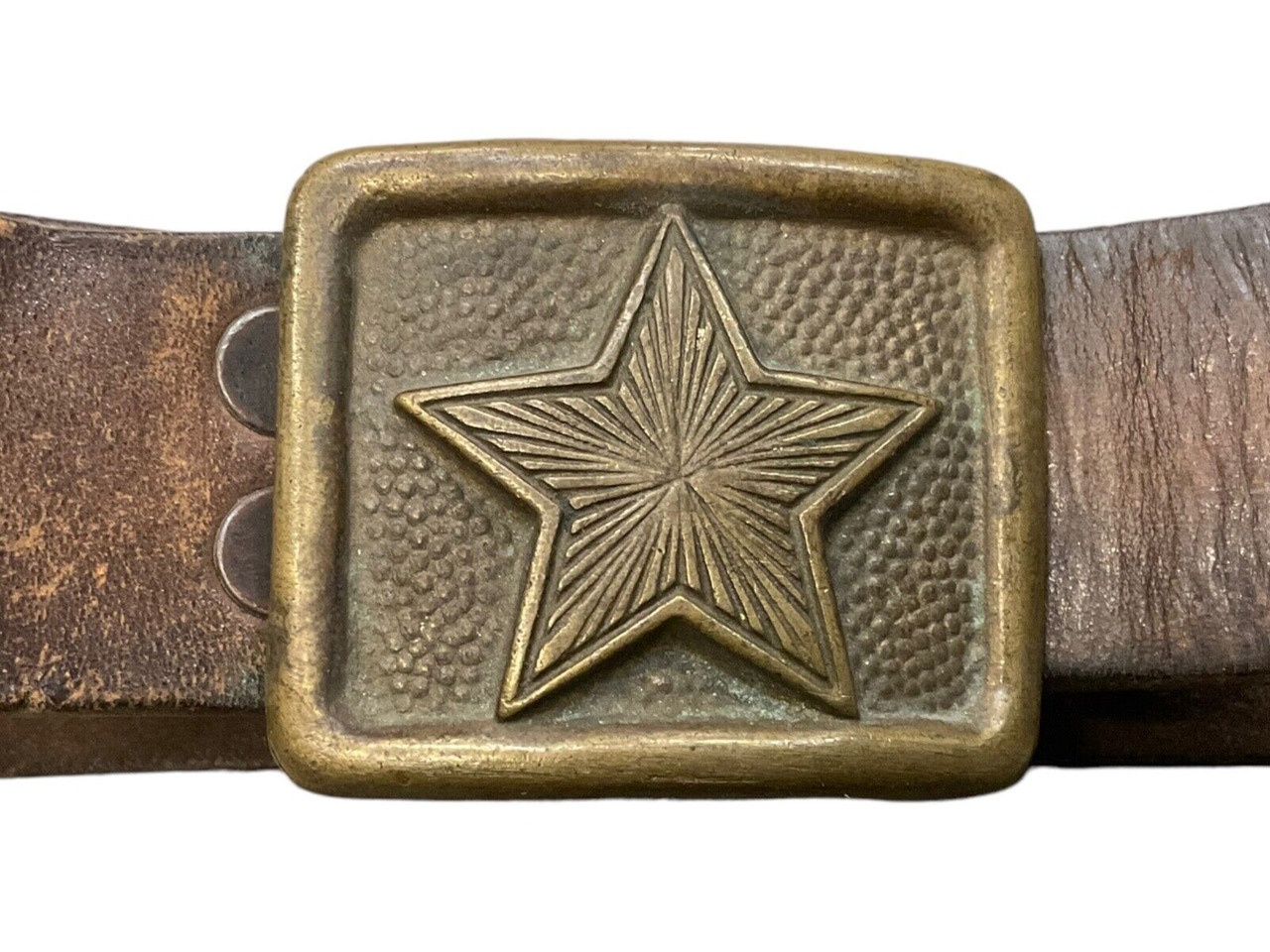 Communist Hungarian Hungary Leather Belt & Buckle Communist Hungarian Hungary Leather Belt & Buckle