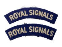 WW2 British Royal Signals Embroidered Shoulder Title Pair