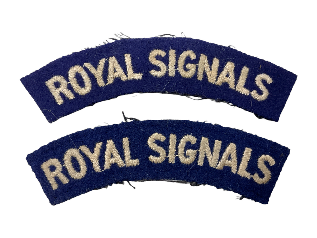 WW2 British Royal Signals Embroidered Shoulder Title Pair WW2 British Royal Signals Embroidered Shoulder Title Pair