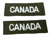 WW2 Canadian CANADA Nationality Shoulder Titles British Made Pair
