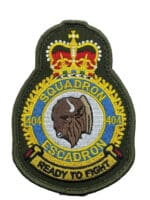 Canadian Forces RCAF 404 Squadron Heraldic Colour OD Green Crest Patch