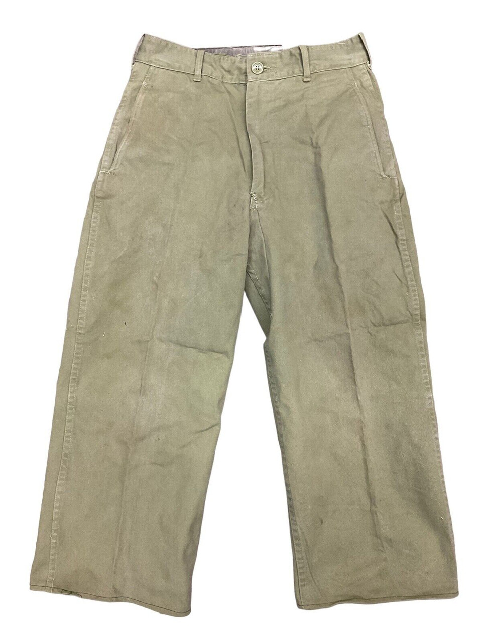 Canadian 1966 Dated Tan Cotton Working Trousers Size 4 Regular Small Canadian 1966 Dated Tan Cotton Working Trousers Size 4 Regular Small