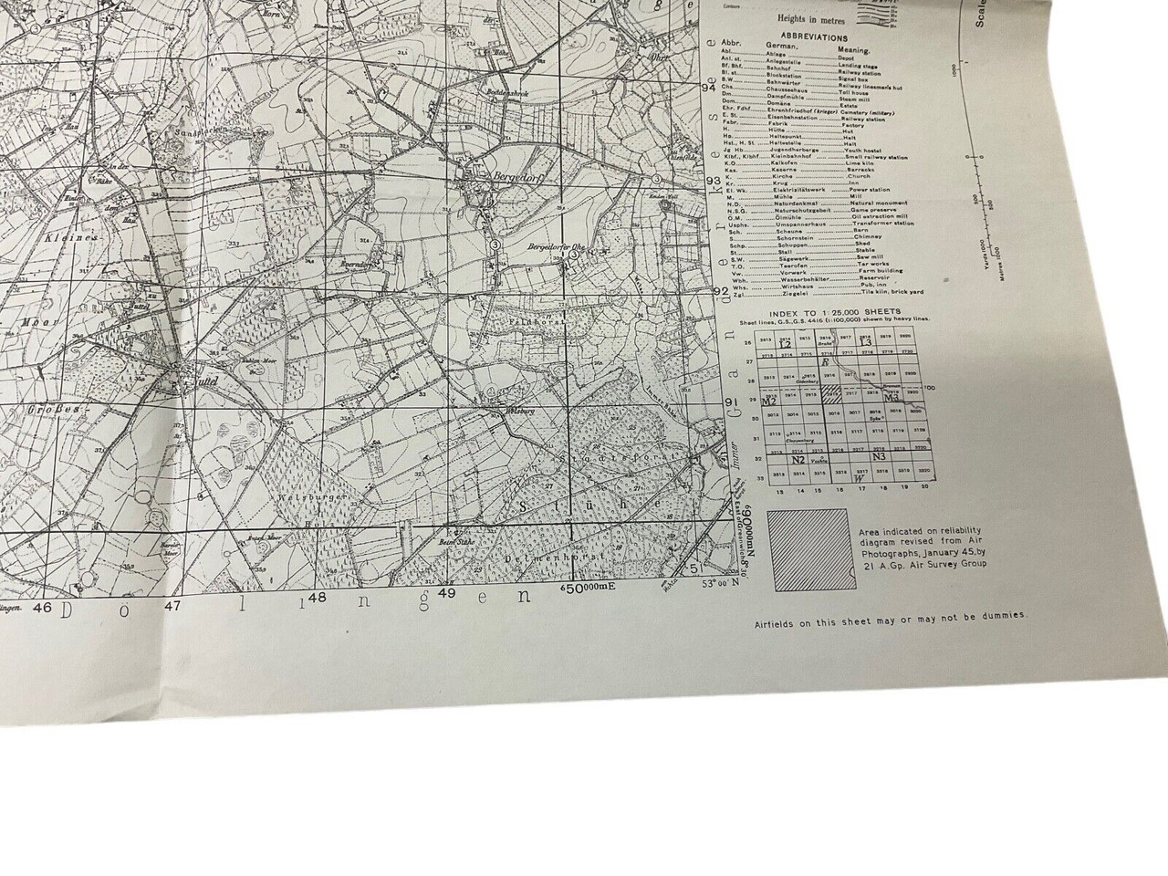 WW2 British Canadian War Office 1944 Dated Map Of Nortmoor Germany Sheet 2711 WW2 British Canadian War Office 1944 Dated Map Of Nortmoor Germany Sheet 2711
