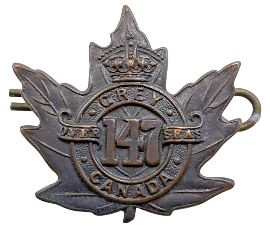 WW1 Canadian CEF 147th Battalion Collar Insignia Single WW1 Canadian CEF 147th Battalion Collar Insignia Single