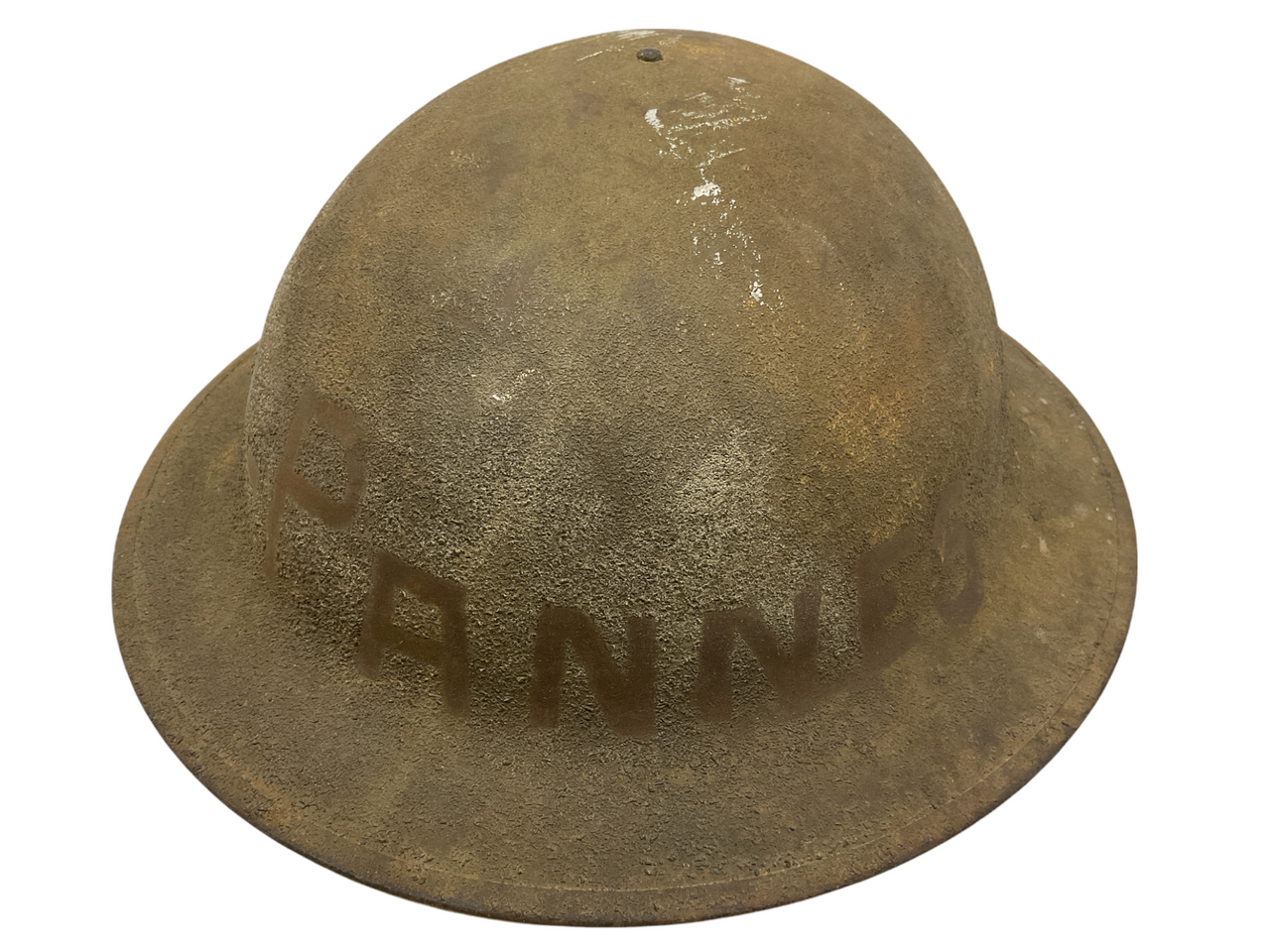 WW1 US AEF 37th Infantry Painted Patched Brodie Helmet WW1 US AEF 37th Infantry Painted Patched Brodie Helmet