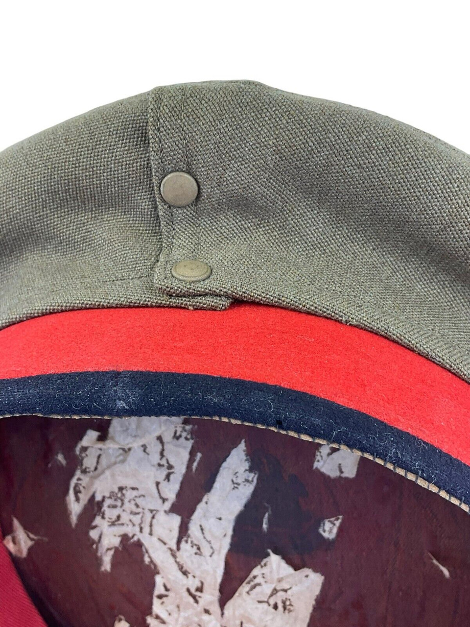 WW2 Canadian Brigadier Generals Peak Cap Hat with Khaki Cover Muir Cap Co 7 1/4 WW2 Canadian Brigadier Generals Peak Cap Hat with Khaki Cover Muir Cap Co 7 1/4