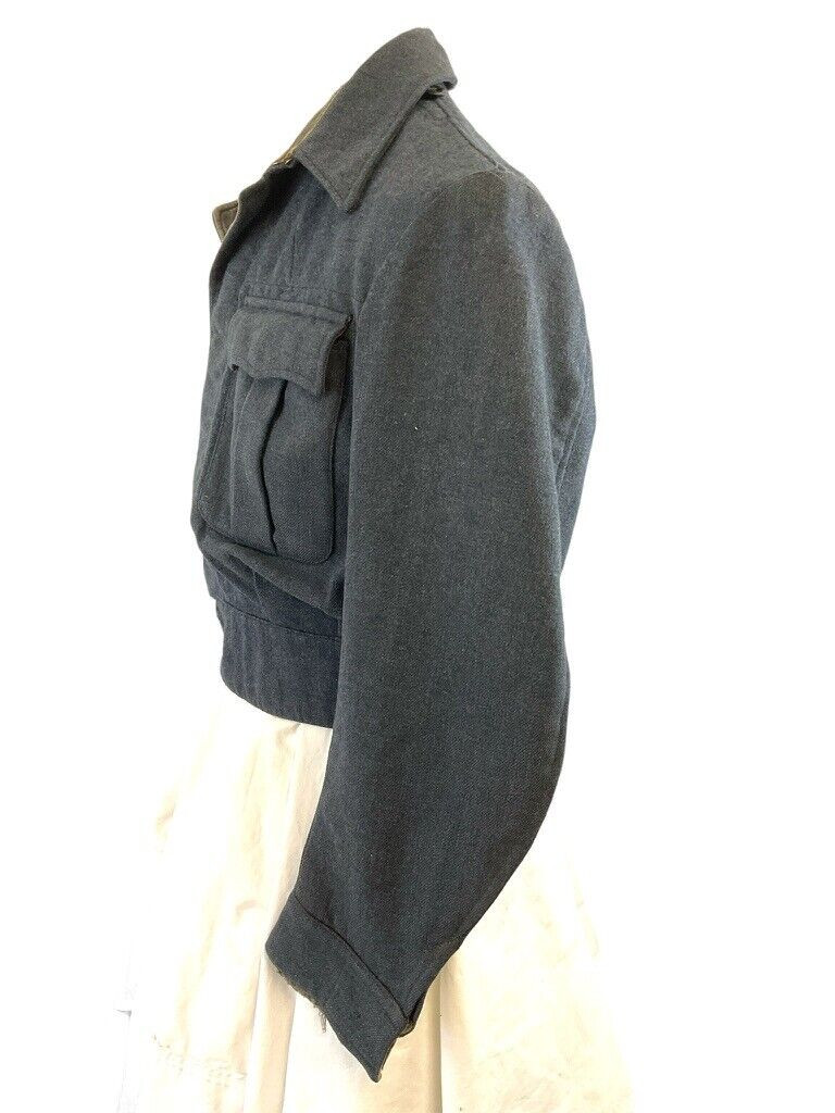 WW2 Canadian RCAF Air Force Battle Dress Jacket 1943 Dated Named Missing Boards WW2 Canadian RCAF Air Force Battle Dress Jacket 1943 Dated Named Missing Boards