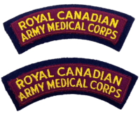 Canadian RCAMC Medical Corps Shoulder Title Pair Canadian RCAMC Medical Corps Shoulder Title Pair