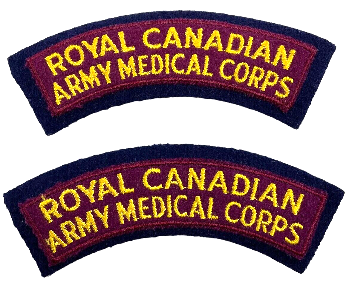 Canadian RCAMC Medical Corps Shoulder Title Pair Canadian RCAMC Medical Corps Shoulder Title Pair