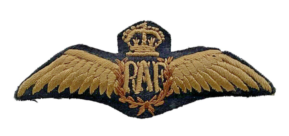 WW2 British RAF Air Force Padded Pilots Wing with Brass Backing Plate and Lugs WW2 British RAF Air Force Padded Pilots Wing with Brass Backing Plate and Lugs